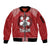 Tonga Rugby XIII Custom Sleeve Zip Bomber Jacket Mate Ma'a Tonga with Ngatu Pattern