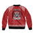 Tonga Rugby XIII Custom Sleeve Zip Bomber Jacket Mate Ma'a Tonga with Ngatu Pattern