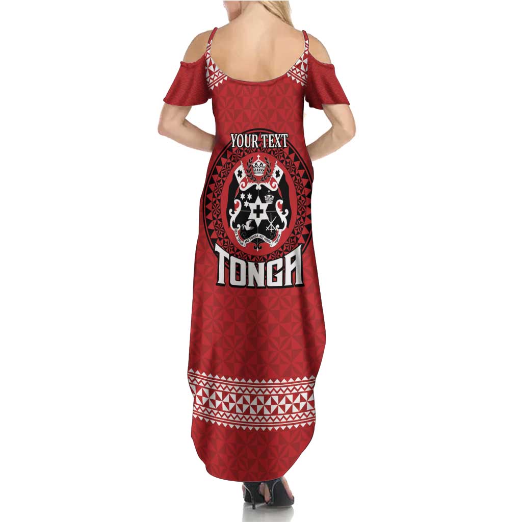 Tonga Rugby XIII Custom Summer Maxi Dress Mate Ma'a Tonga with Ngatu Pattern LT9 - Polynesian Pride