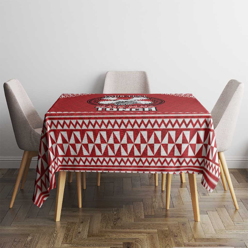 Tonga Rugby XIII Custom Tablecloth Mate Ma'a Tonga with Ngatu Pattern LT9 - Polynesian Pride