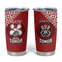 Tonga Rugby XIII Custom Tumbler Cup Mate Ma'a Tonga with Ngatu Pattern LT9 Red - Polynesian Pride