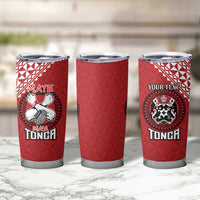 Tonga Rugby XIII Custom Tumbler Cup Mate Ma'a Tonga with Ngatu Pattern LT9 - Polynesian Pride