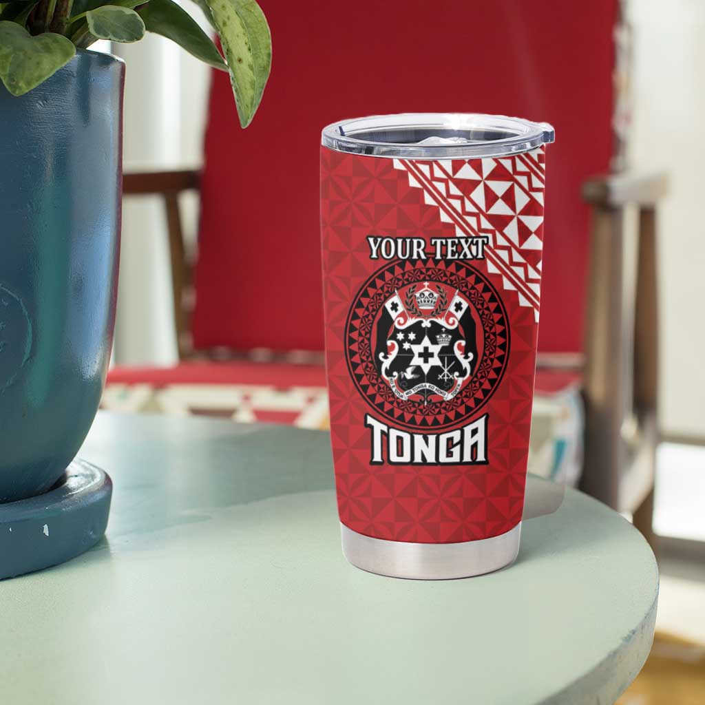 Tonga Rugby XIII Custom Tumbler Cup Mate Ma'a Tonga with Ngatu Pattern LT9 - Polynesian Pride