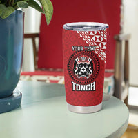 Tonga Rugby XIII Custom Tumbler Cup Mate Ma'a Tonga with Ngatu Pattern LT9 - Polynesian Pride