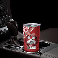 Tonga Rugby XIII Custom Tumbler Cup Mate Ma'a Tonga with Ngatu Pattern LT9 - Polynesian Pride