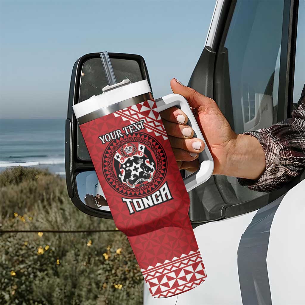 Tonga Rugby XIII Custom Tumbler With Handle Mate Ma'a Tonga with Ngatu Pattern LT9 - Polynesian Pride