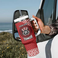 Tonga Rugby XIII Custom Tumbler With Handle Mate Ma'a Tonga with Ngatu Pattern LT9 - Polynesian Pride