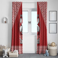 Tonga Rugby XIII Custom Window Curtain Mate Ma'a Tonga with Ngatu Pattern LT9 - Polynesian Pride