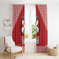 Tonga Rugby XIII Custom Window Curtain Mate Ma'a Tonga with Ngatu Pattern LT9 - Polynesian Pride