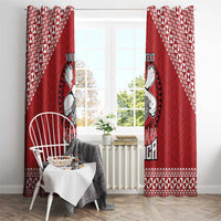 Tonga Rugby XIII Custom Window Curtain Mate Ma'a Tonga with Ngatu Pattern LT9 - Polynesian Pride