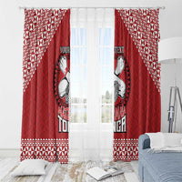 Tonga Rugby XIII Custom Window Curtain Mate Ma'a Tonga with Ngatu Pattern LT9 - Polynesian Pride