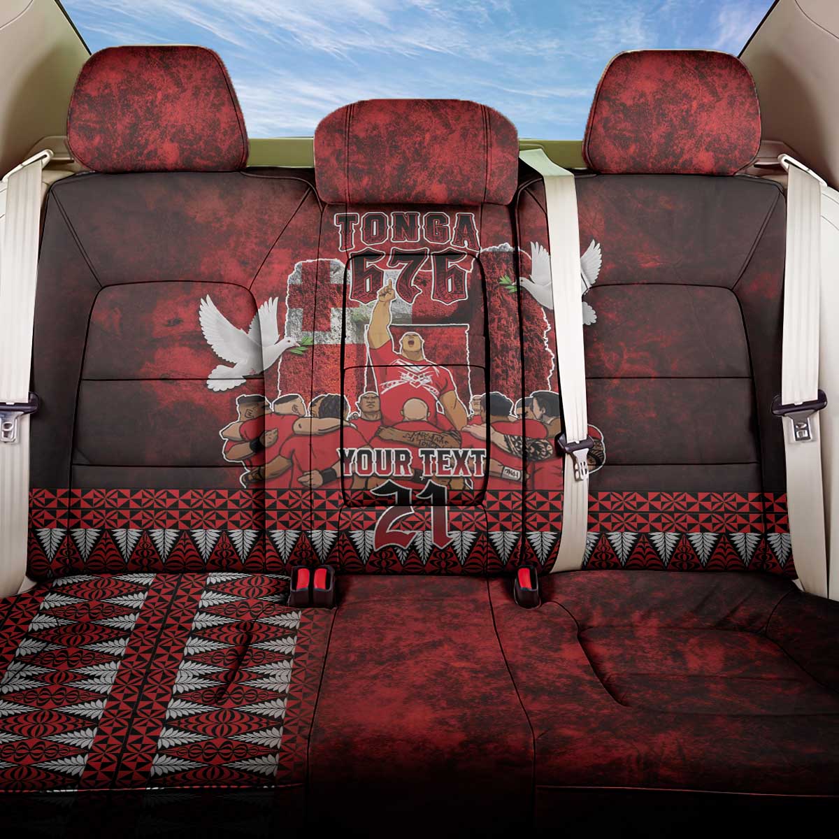 Custom Tonga 676 Haʻamonga ʻa Maui Back Car Seat Cover Tongan Sipi Tau Unique Dance