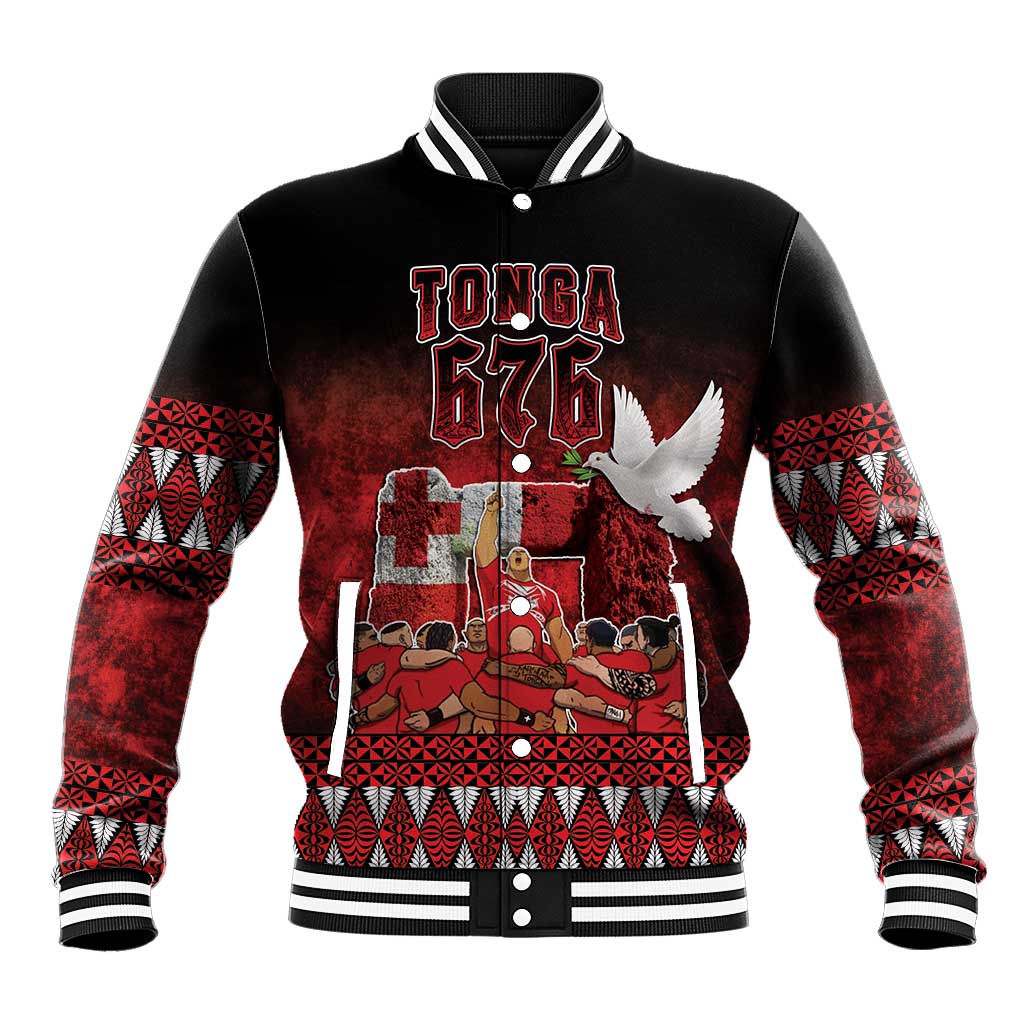 Custom Tonga 676 Haamonga a Maui Baseball Jacket Tongan Sipi Tau Unique Dance LT9 Unisex Red - Polynesian Pride