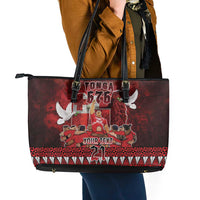 Custom Tonga 676 Haamonga a Maui Leather Tote Bag Tongan Sipi Tau Unique Dance LT9 - Polynesian Pride