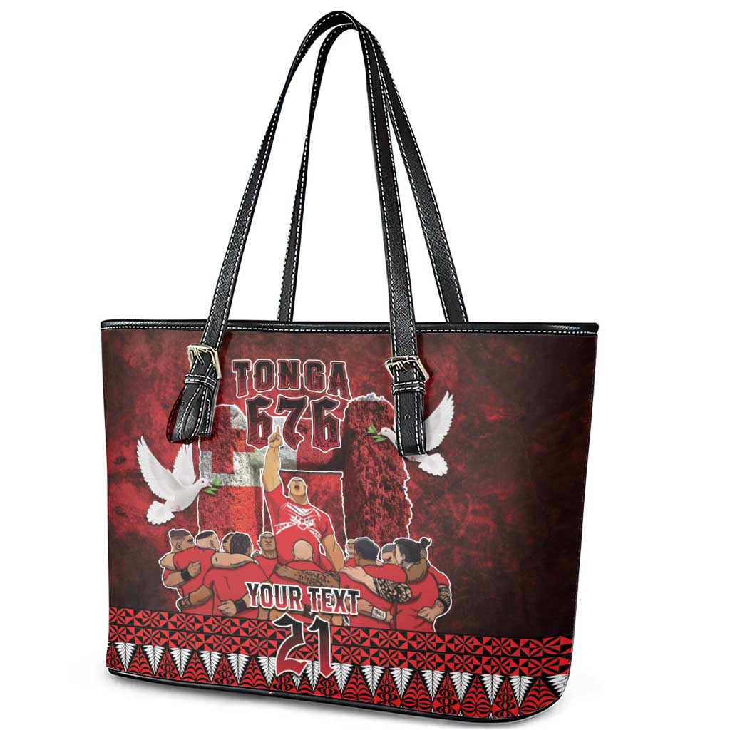 Custom Tonga 676 Haamonga a Maui Leather Tote Bag Tongan Sipi Tau Unique Dance LT9 - Polynesian Pride