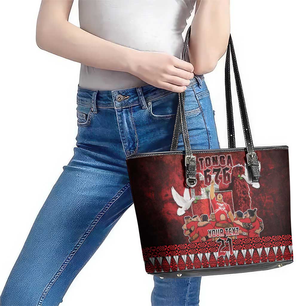 Custom Tonga 676 Haamonga a Maui Leather Tote Bag Tongan Sipi Tau Unique Dance LT9 - Polynesian Pride