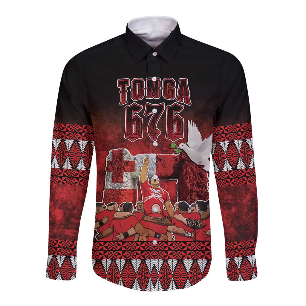 Custom Tonga 676 Haʻamonga ʻa Maui Long Sleeve Button Shirt Tongan Sipi Tau Unique Dance