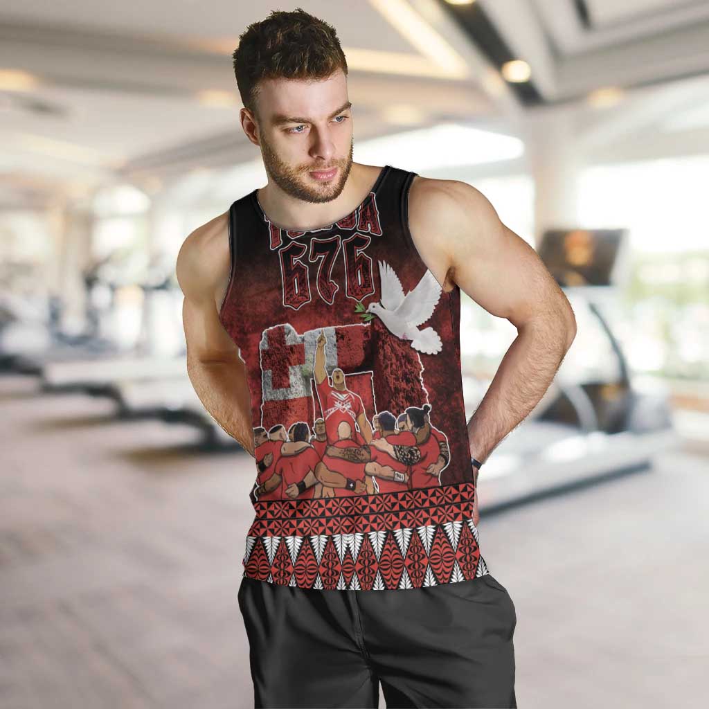 Custom Tonga 676 Haamonga a Maui Men Tank Top Tongan Sipi Tau Unique Dance LT9 Red - Polynesian Pride