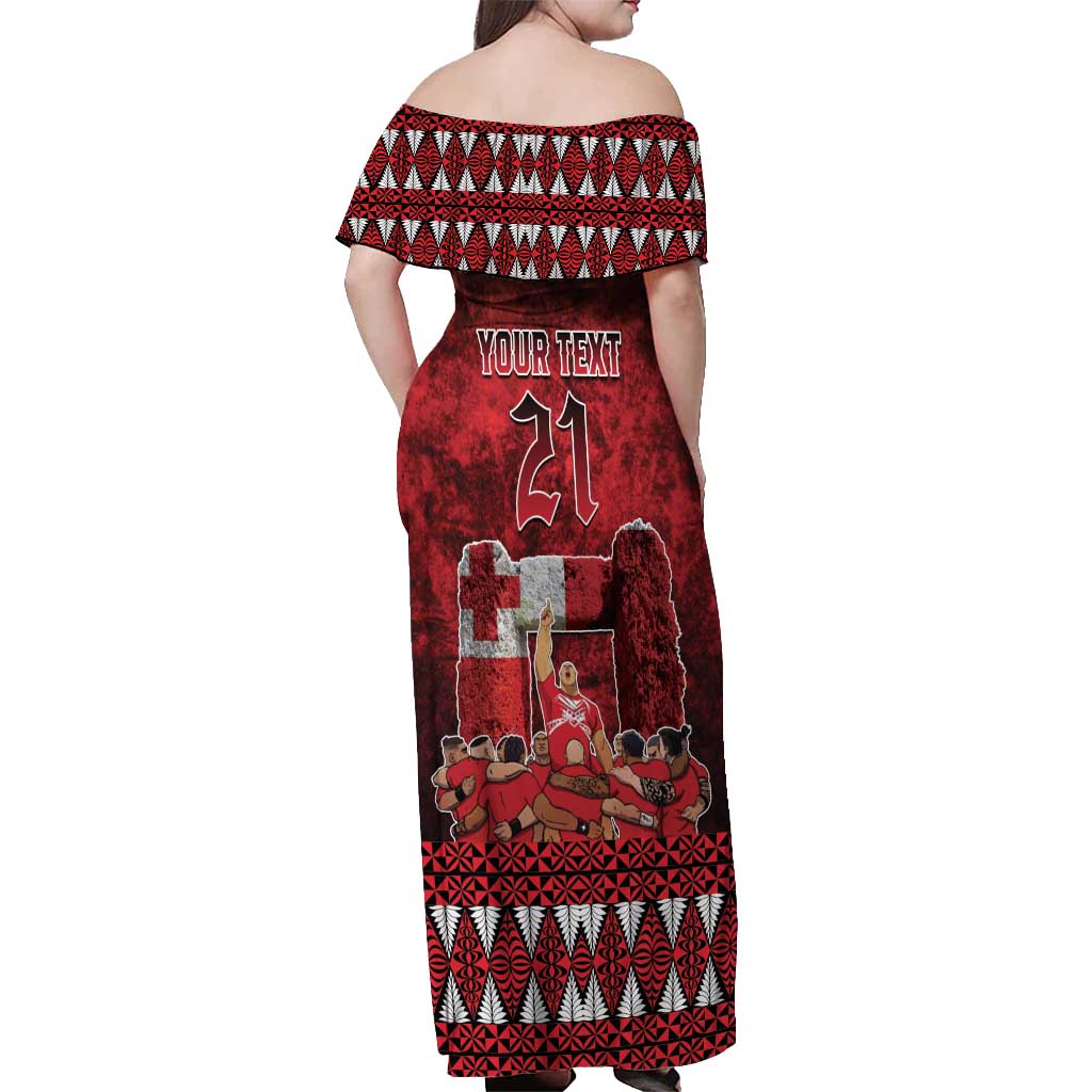 Custom Tonga 676 Haamonga a Maui Off Shoulder Maxi Dress Tongan Sipi Tau Unique Dance LT9 - Polynesian Pride