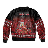 Custom Tonga 676 Haʻamonga ʻa Maui Sleeve Zip Bomber Jacket Tongan Sipi Tau Unique Dance