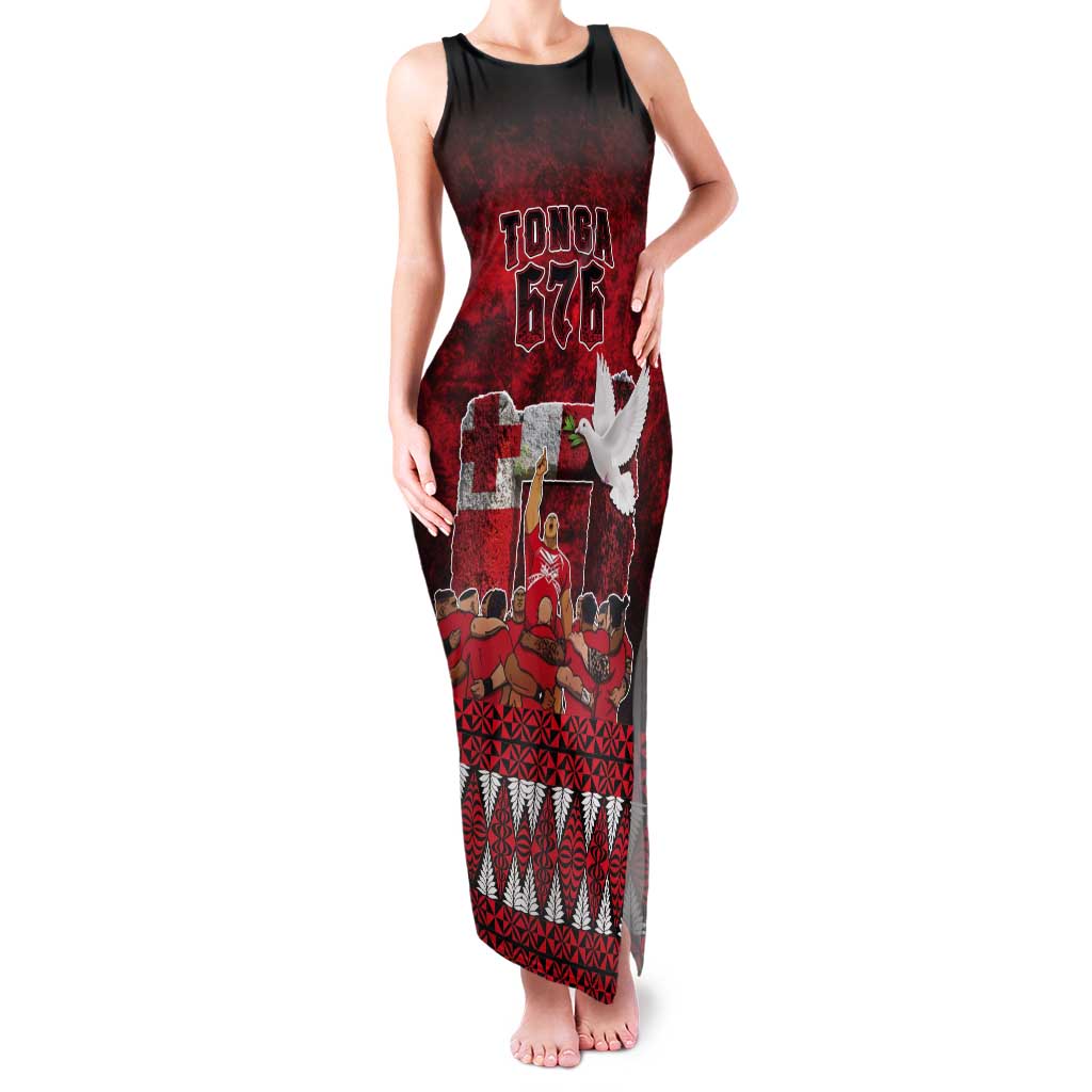 Custom Tonga 676 Haamonga a Maui Tank Maxi Dress Tongan Sipi Tau Unique Dance LT9 Women Red - Polynesian Pride