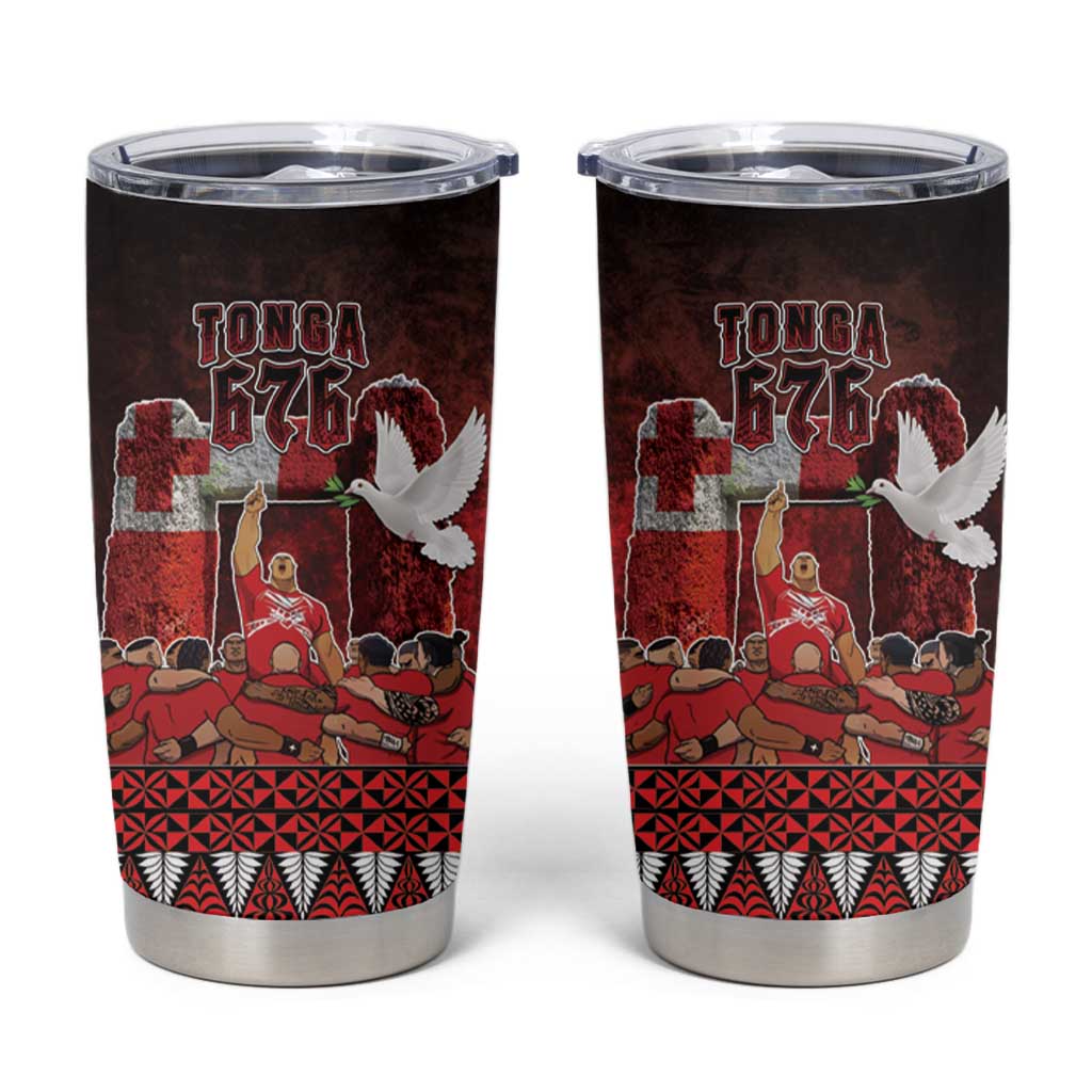 Custom Tonga 676 Haamonga a Maui Tumbler Cup Tongan Sipi Tau Unique Dance LT9 Red - Polynesian Pride