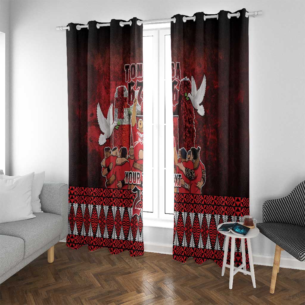 Custom Tonga 676 Haamonga a Maui Window Curtain Tongan Sipi Tau Unique Dance LT9 With Grommets Red - Polynesian Pride