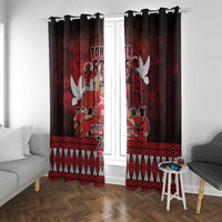 Custom Tonga 676 Haamonga a Maui Window Curtain Tongan Sipi Tau Unique Dance LT9 With Grommets Red - Polynesian Pride