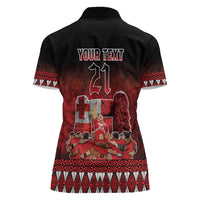 Custom Tonga 676 Haʻamonga ʻa Maui Women Polo Shirt Tongan Sipi Tau Unique Dance