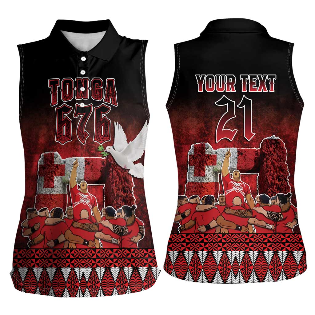 Custom Tonga 676 Haʻamonga ʻa Maui Women Sleeveless Polo Shirt Tongan Sipi Tau Unique Dance