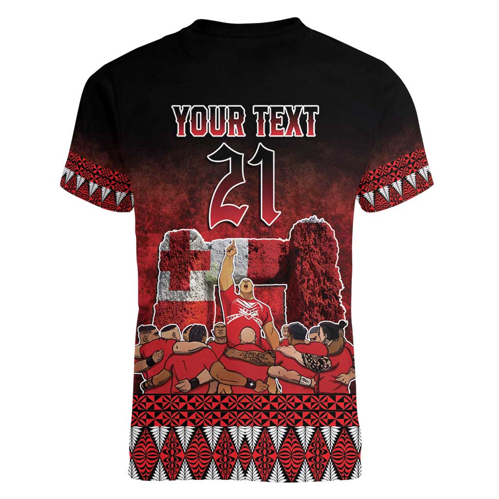 Custom Tonga 676 Haʻamonga ʻa Maui Women V-Neck T-Shirt Tongan Sipi Tau Unique Dance