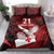 Custom Tonga XIII Rugby Tribal Tattoo Bedding Set Mate Ma'a Tonga Kupesi Ngatu Grunge Style