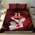 Custom Tonga XIII Rugby Tribal Tattoo Bedding Set Mate Ma'a Tonga Kupesi Ngatu Grunge Style