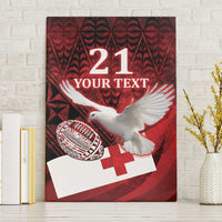 Custom Tonga XIII Rugby Tribal Tattoo Canvas Wall Art Mate Ma'a Tonga Kupesi Ngatu Grunge Style LT9 Without Frame Red - Polynesian Pride