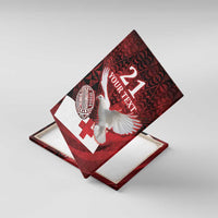 Custom Tonga XIII Rugby Tribal Tattoo Canvas Wall Art Mate Ma'a Tonga Kupesi Ngatu Grunge Style LT9 With Frame Red - Polynesian Pride