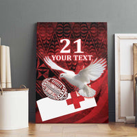 Custom Tonga XIII Rugby Tribal Tattoo Canvas Wall Art Mate Ma'a Tonga Kupesi Ngatu Grunge Style LT9 - Polynesian Pride