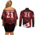 Custom Tonga XIII Rugby Tribal Tattoo Couples Matching Off Shoulder Short Dress and Long Sleeve Button Shirt Mate Ma'a Tonga Kupesi Ngatu Grunge Style