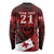 Custom Tonga XIII Rugby Tribal Tattoo Long Sleeve Shirt Mate Ma'a Tonga Kupesi Ngatu Grunge Style