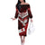 Custom Tonga XIII Rugby Tribal Tattoo Off The Shoulder Long Sleeve Dress Mate Ma'a Tonga Kupesi Ngatu Grunge Style