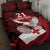 Custom Tonga XIII Rugby Tribal Tattoo Quilt Bed Set Mate Ma'a Tonga Kupesi Ngatu Grunge Style