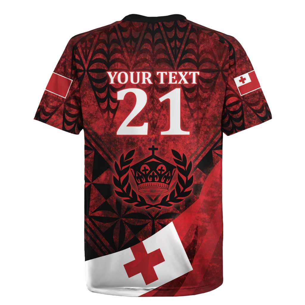 Custom Tonga XIII Rugby Tribal Tattoo Rugby Jersey Mate Ma'a Tonga Kupesi Ngatu Grunge Style LT9 - Polynesian Pride