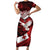 Custom Tonga XIII Rugby Tribal Tattoo Short Sleeve Bodycon Dress Mate Ma'a Tonga Kupesi Ngatu Grunge Style