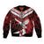 Custom Tonga XIII Rugby Tribal Tattoo Sleeve Zip Bomber Jacket Mate Ma'a Tonga Kupesi Ngatu Grunge Style