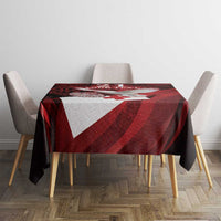 Custom Tonga XIII Rugby Tribal Tattoo Tablecloth Mate Ma'a Tonga Kupesi Ngatu Grunge Style LT9 - Polynesian Pride