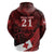 Custom Tonga XIII Rugby Tribal Tattoo Zip Hoodie Mate Ma'a Tonga Kupesi Ngatu Grunge Style