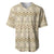 Pasifika Sataoa Pattern Simple Motif Baseball Jersey Beige Tan LT9 Beige Tan - Polynesian Pride