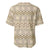 Pasifika Sataoa Pattern Simple Motif Baseball Jersey Beige Tan LT9 - Polynesian Pride