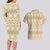 Pasifika Sataoa Pattern Simple Motif Couples Matching Long Sleeve Bodycon Dress and Hawaiian Shirt Beige Tan LT9 - Polynesian Pride