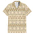 Pasifika Sataoa Pattern Simple Motif Family Matching Long Sleeve Bodycon Dress and Hawaiian Shirt Beige Tan LT9 Dad's Shirt - Short Sleeve Beige Tan - Polynesian Pride