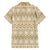 Pasifika Sataoa Pattern Simple Motif Family Matching Long Sleeve Bodycon Dress and Hawaiian Shirt Beige Tan LT9 - Polynesian Pride